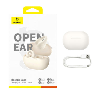 Handsfree Bluetooth Baseus Bass 15 Clip, TWS, Bijeli A00079500223-00