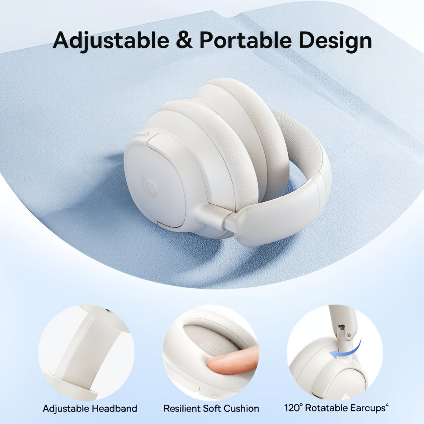 Handsfree Bluetooth Baseus Bass BH1 NC, MultiPoint, A2DP, ANC, Bijeli A0203702