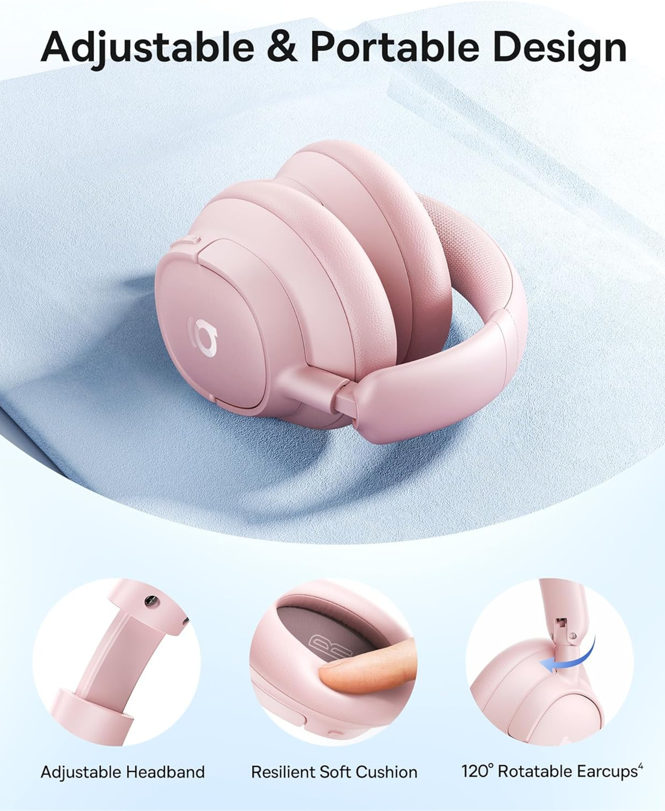 Handsfree Bluetooth Baseus Bass BH1 NC, MultiPoint, A2DP, ANC, Roza A0203704