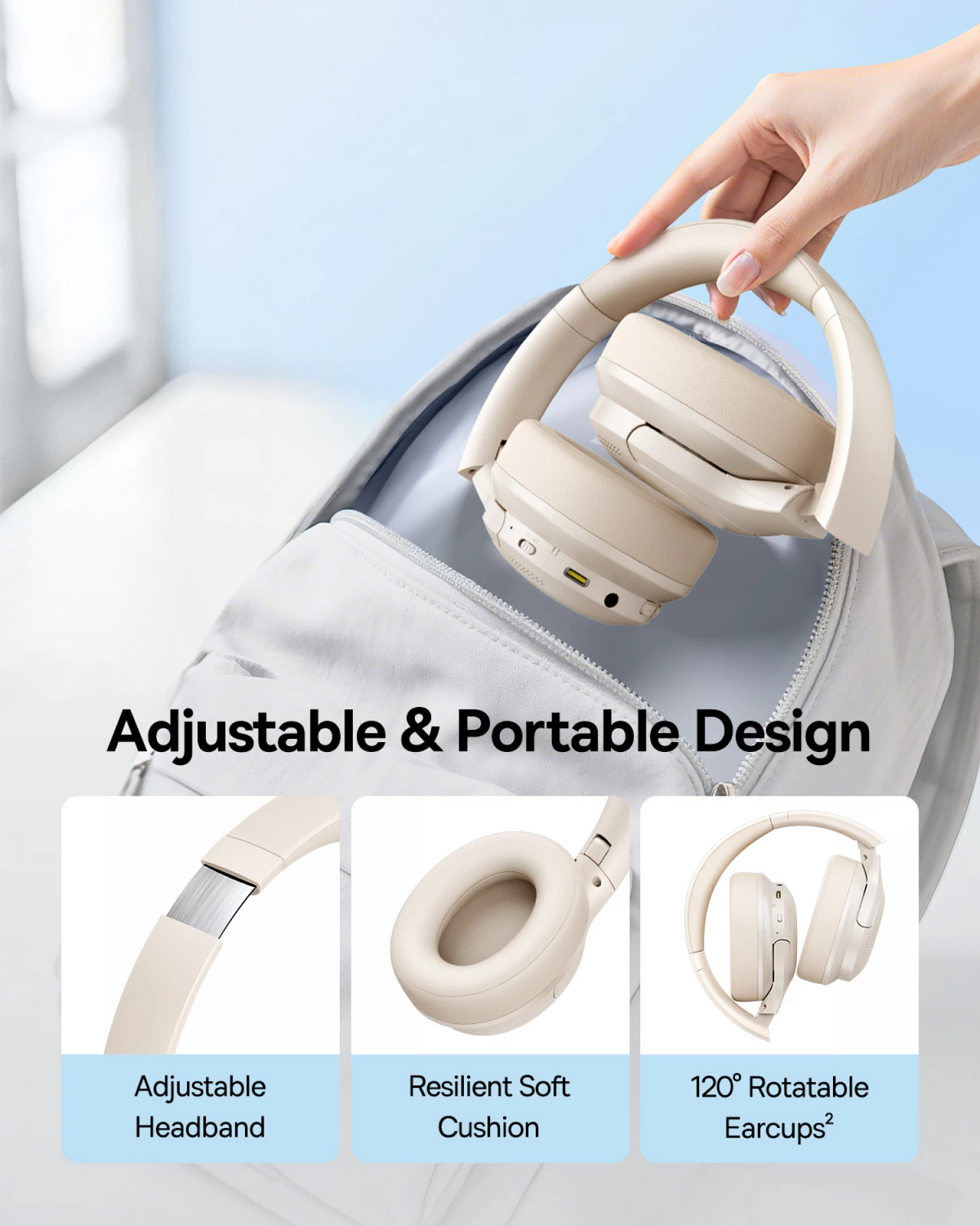 Handsfree Bluetooth Baseus BH1 Lite, A2DP, bijeli A0203C02