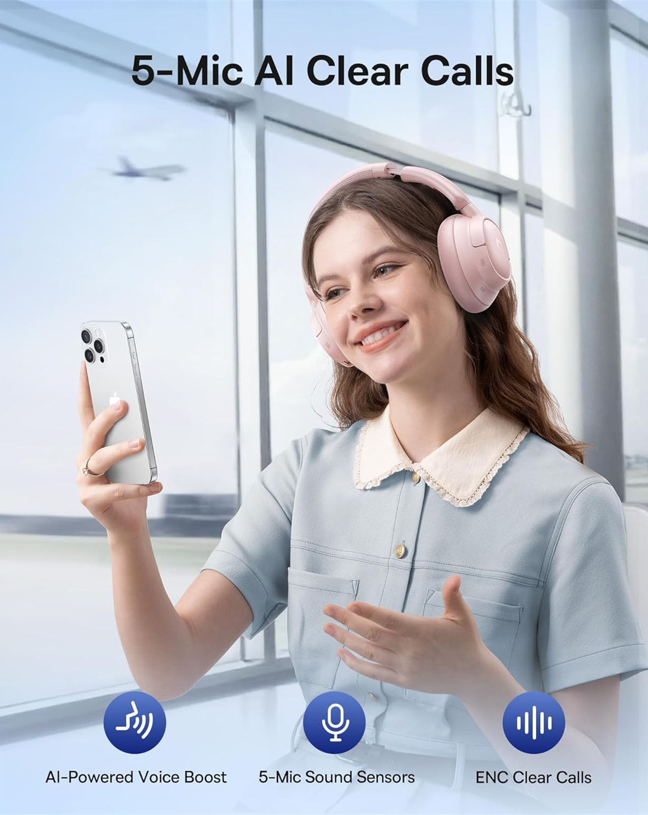Handsfree Bluetooth Baseus Bass BH1 NC, MultiPoint, A2DP, ANC, Roza A0203704