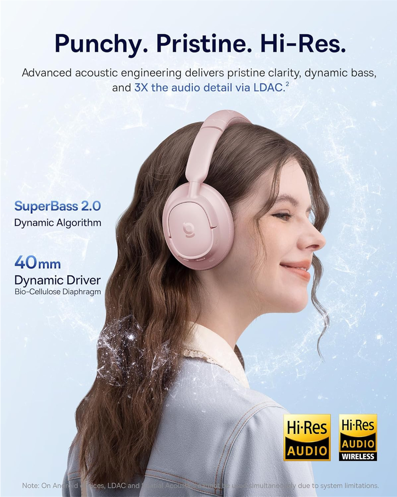 Handsfree Bluetooth Baseus Bass BH1 NC, MultiPoint, A2DP, ANC, Roza A0203704
