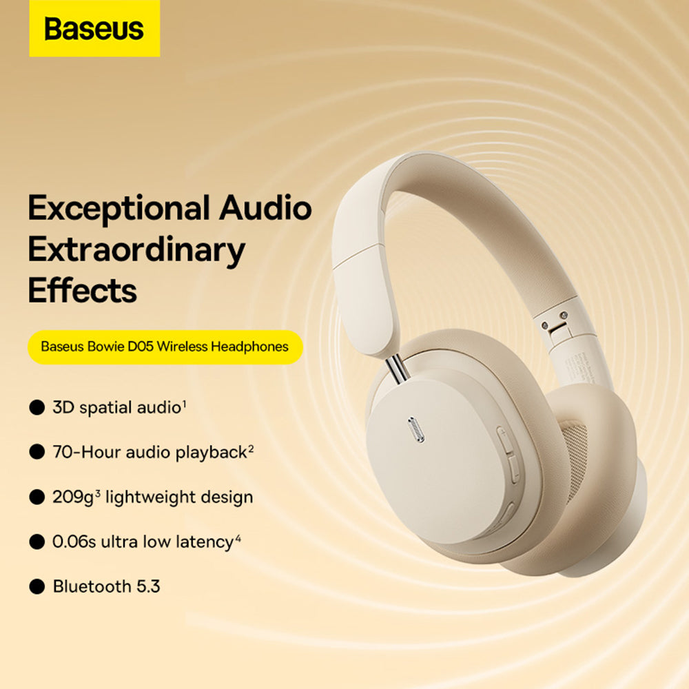 Handsfree Bluetooth Baseus Bowie D05, MultiPoint, A2DP, Bež NGTD020202
