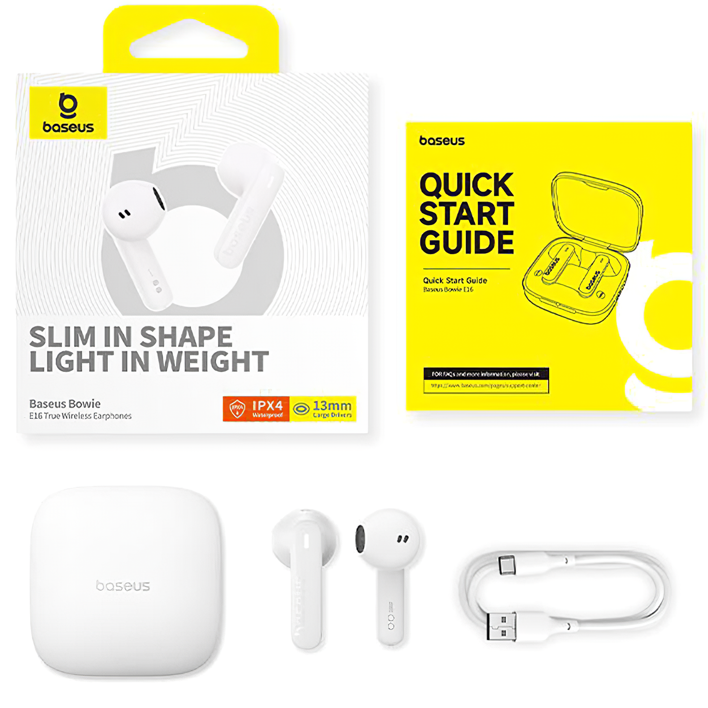 Handsfree Bluetooth Baseus Bowie E16, TWS, Bijeli A00061900223-00