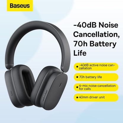 Handsfree Bluetooth Baseus Bowie H1, A2DP, ANC, Sivi