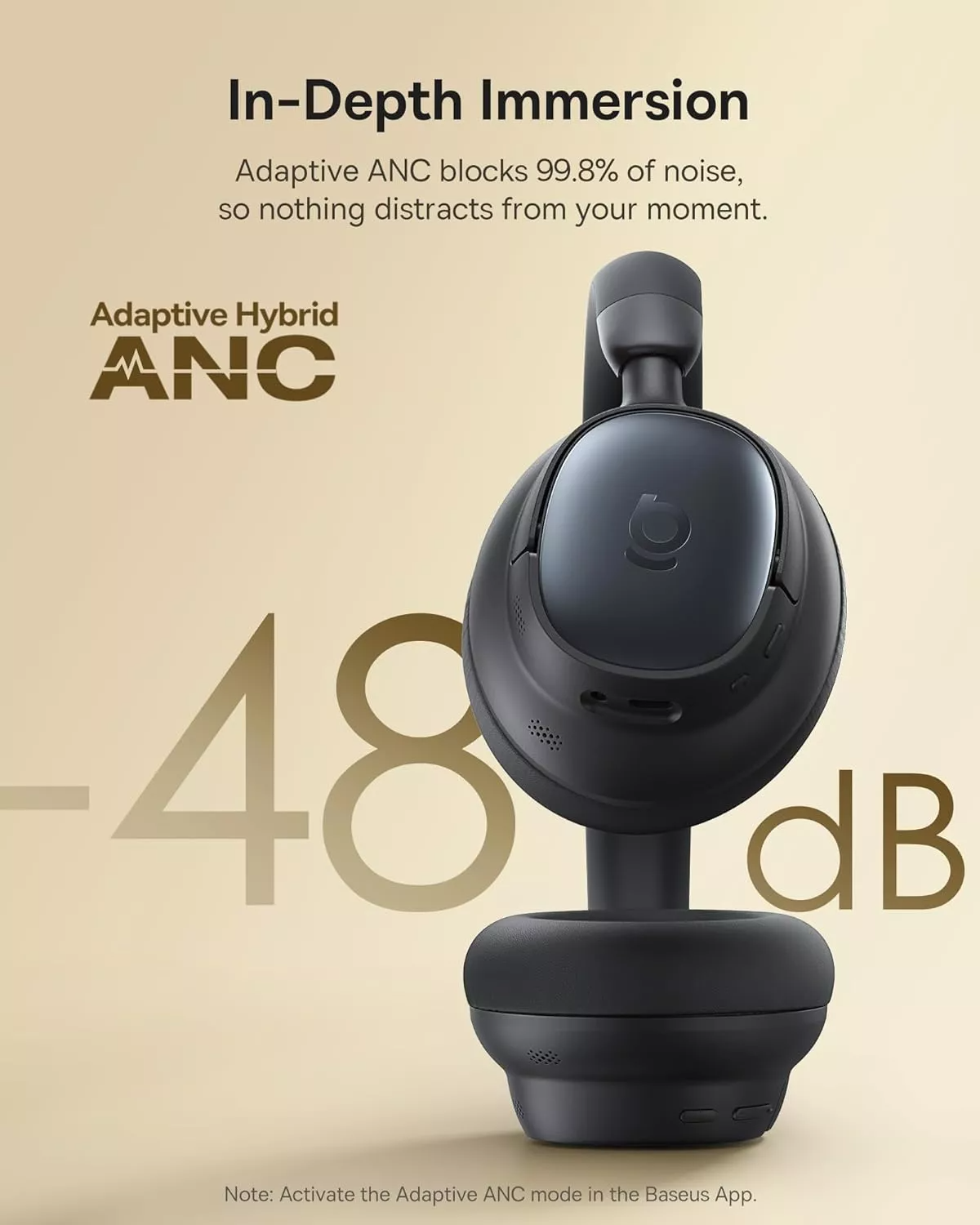 Handsfree Bluetooth Baseus Bowie Bass MH1, MultiPoint, A2DP, ANC, Crni A0203902