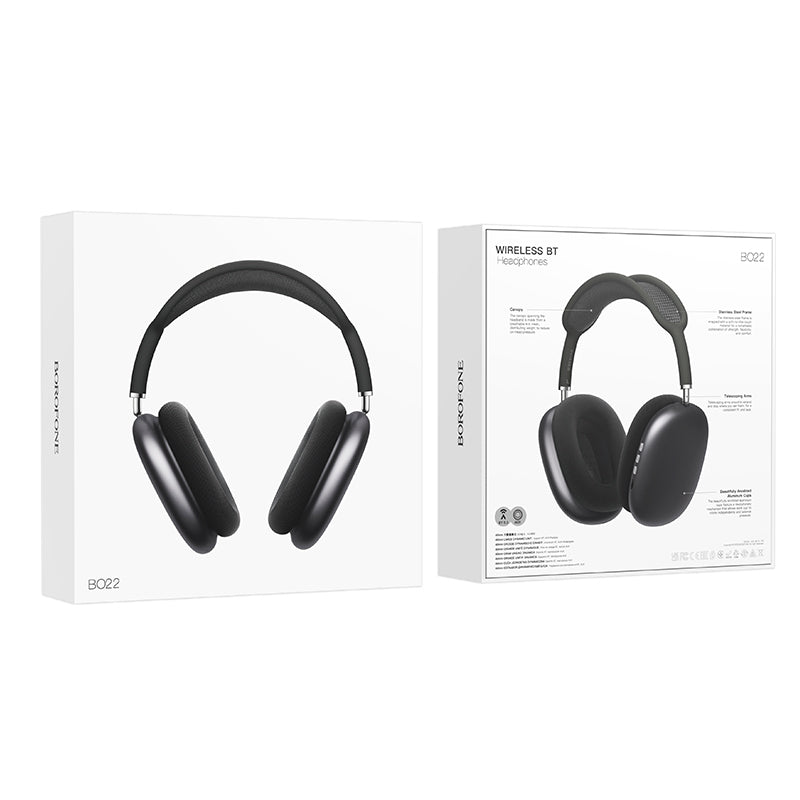 Handsfree Bluetooth Borofone BO22 Elegant, A2DP, Sivi