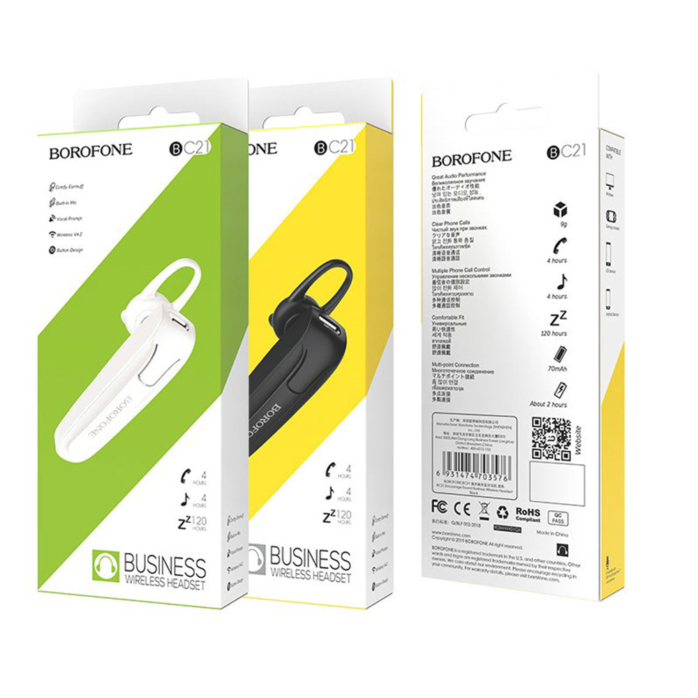 Handsfree Bluetooth Borofone Encourage BC21, MultiPoint, A2DP, Crna