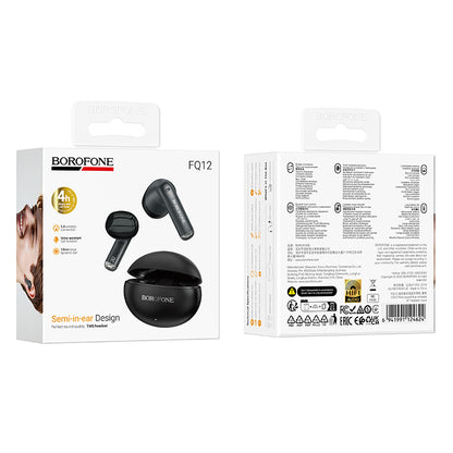 Handsfree Bluetooth Borofone FQ12 Nice, TWS, Crna