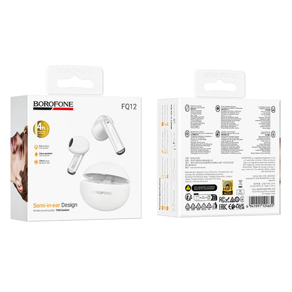 Handsfree Bluetooth Borofone FQ12 Nice, TWS, Bijela