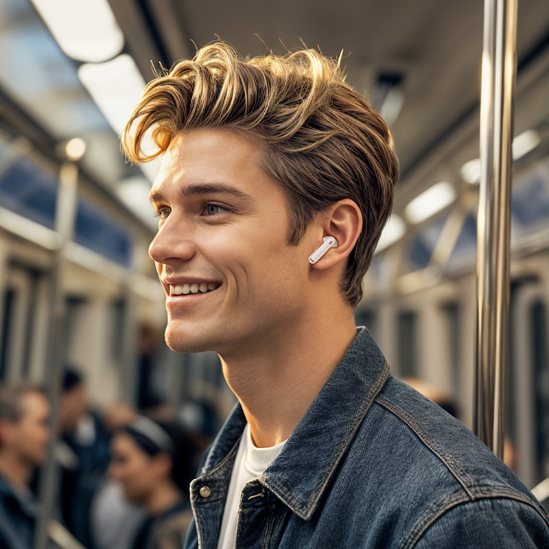 Handsfree Bluetooth Borofone FQ7 Treasure, TWS, ANC, MultiPoint, Bijeli
