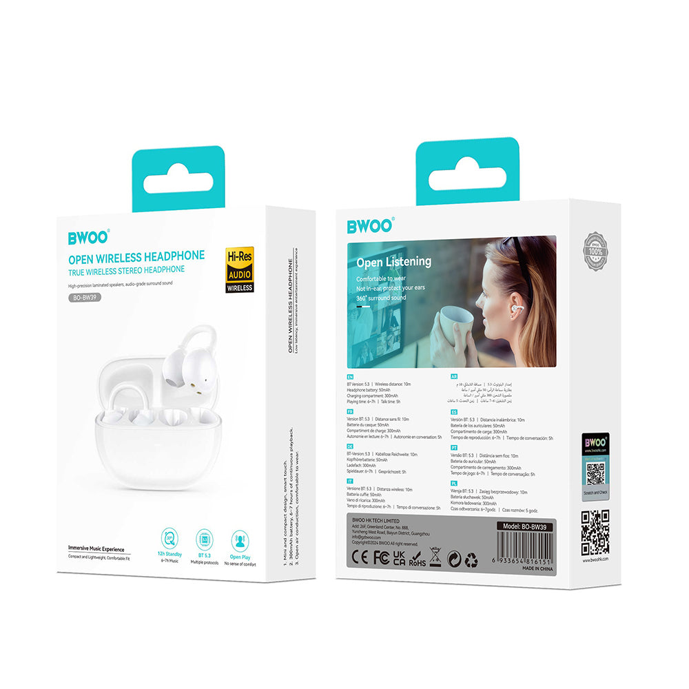 Handsfree Bluetooth BWOO BW39, TWS, Bijela