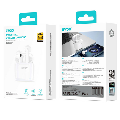 Handsfree Bluetooth BWOO BW94, TWS, Bijela