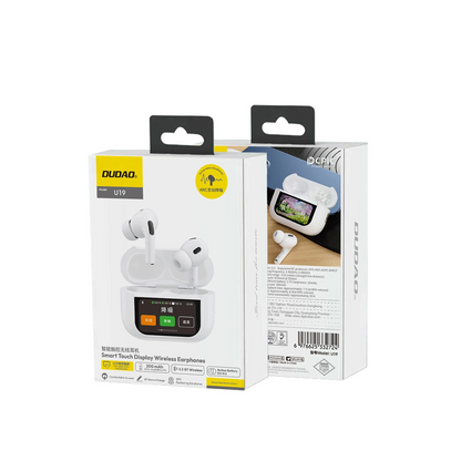 Handsfree Bluetooth Dudao U19 Display, TWS, Bijela, Obnovljeno