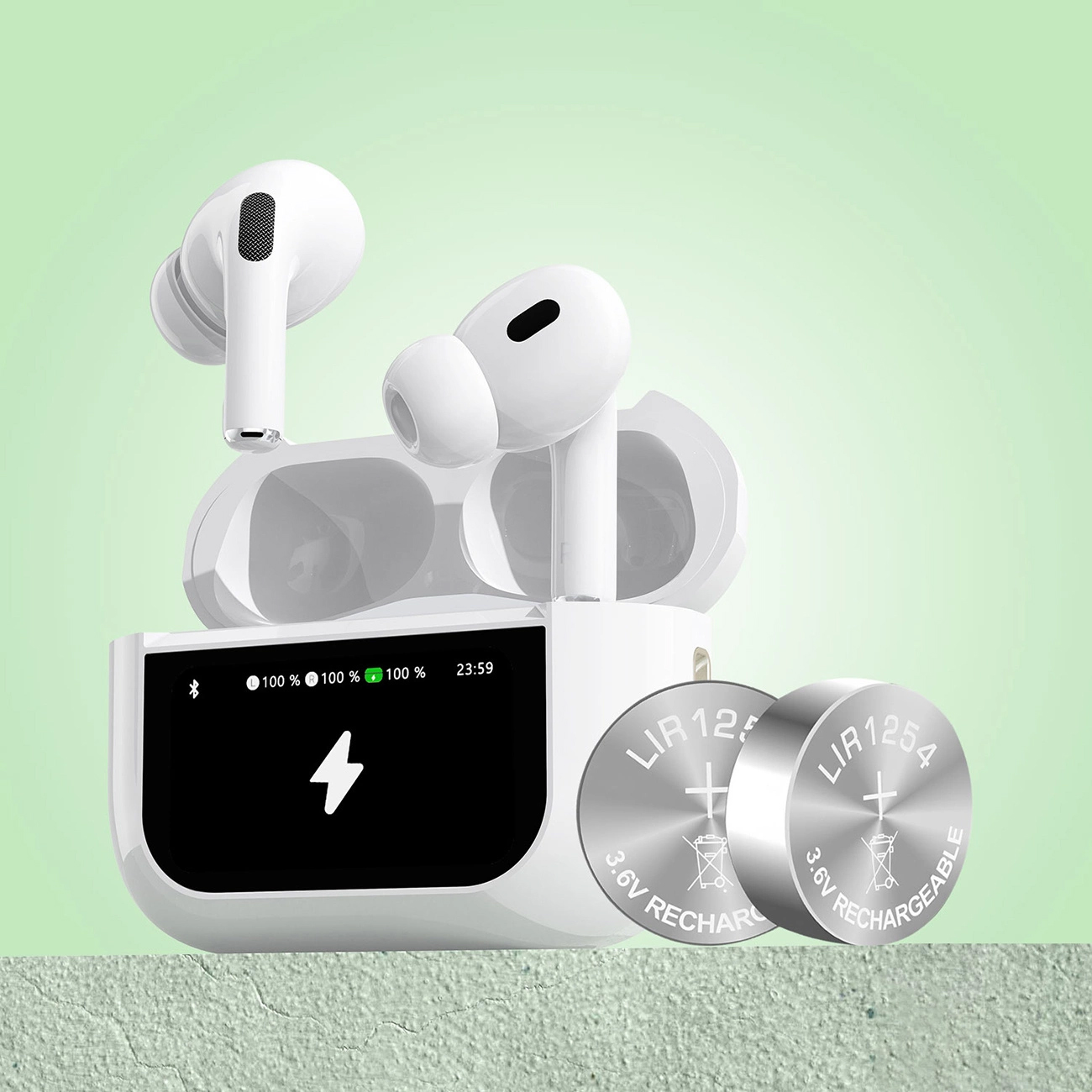 Handsfree Bluetooth Dudao U19 Display, TWS, Bijela, Obnovljeno