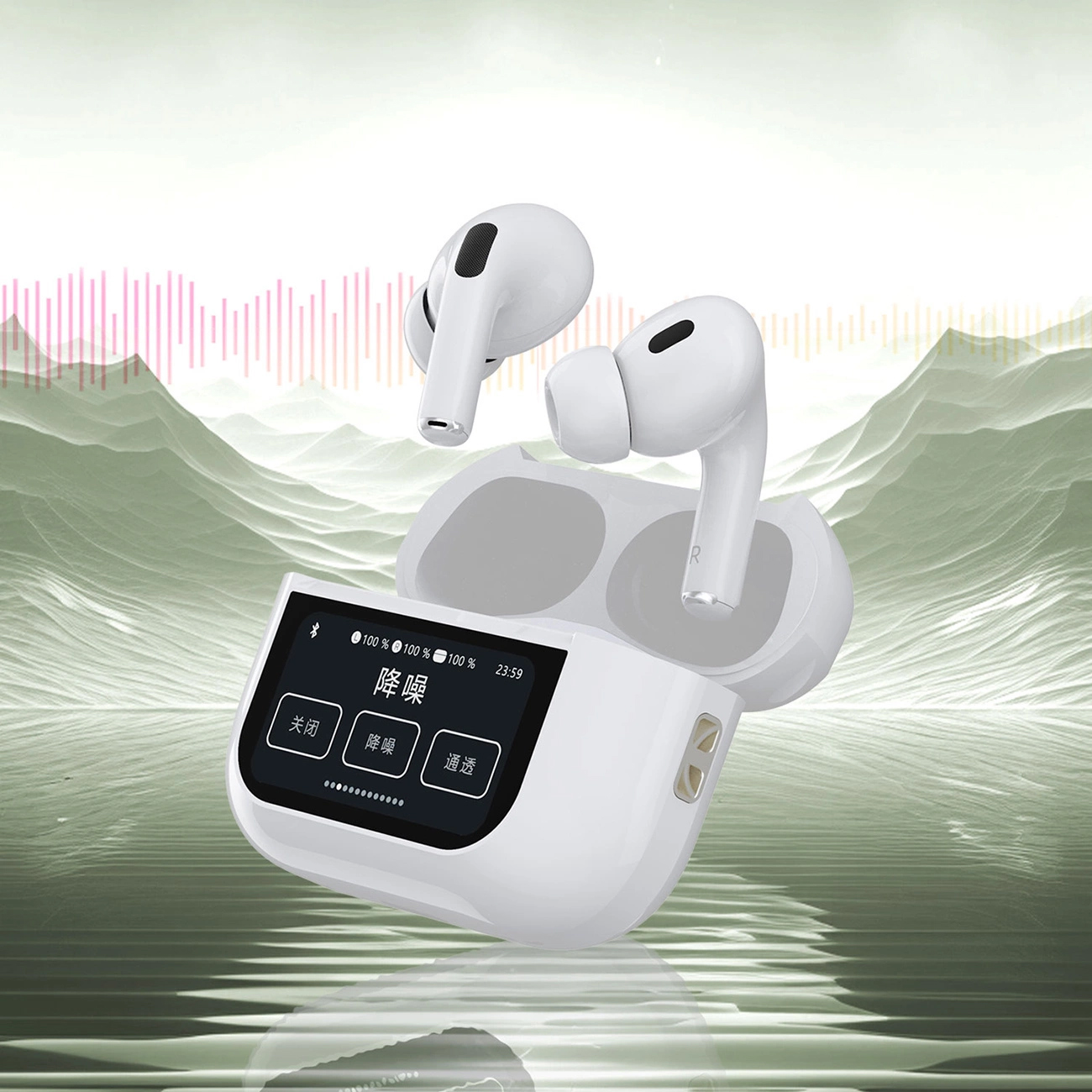 Handsfree Bluetooth Dudao U19 Display, TWS, Bijela, Obnovljeno
