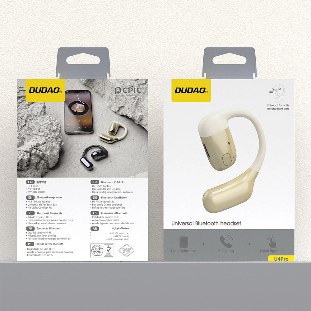 Handsfree Bluetooth Dudao U4Pro, A2DP, Zlatno bež