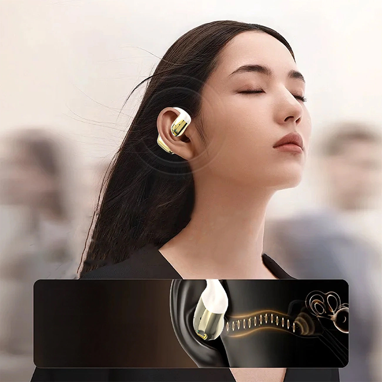 Handsfree Bluetooth Dudao U4Pro, A2DP, Zlatno bež