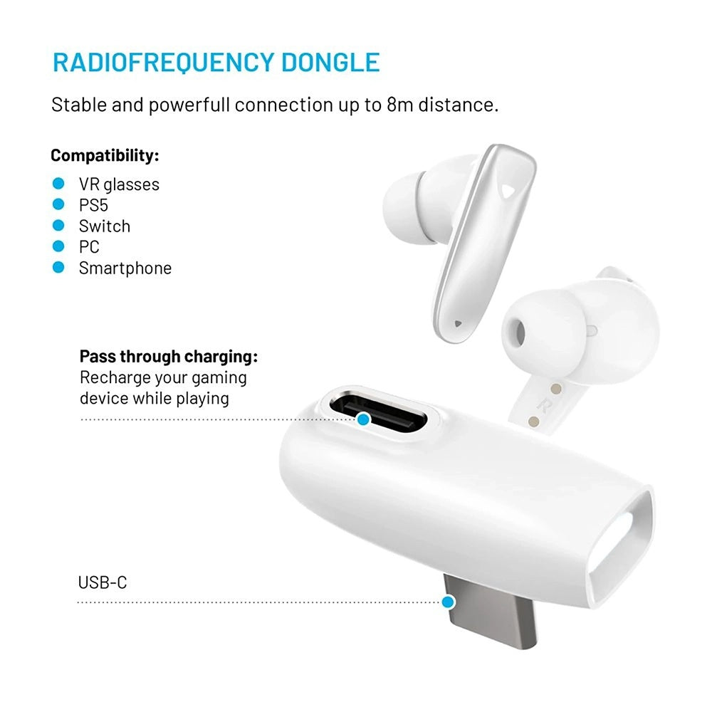 Handsfree Bluetooth Fixed Pods, TWS, Bijeli