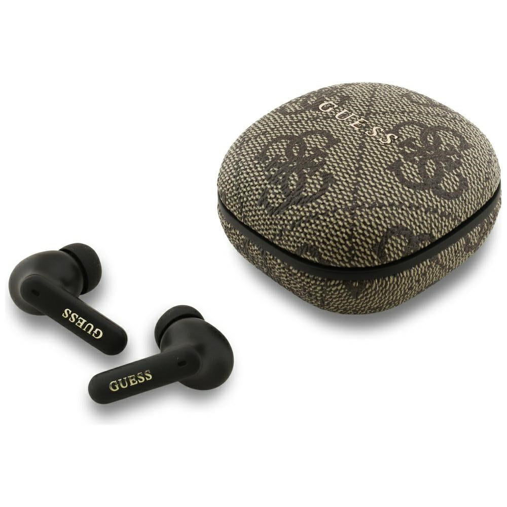Handsfree Bluetooth Guess 4G Classic Metal Logo, TWS, smeđa