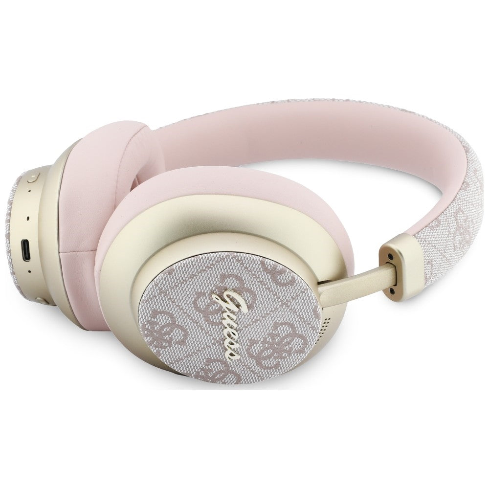 Handsfree Bluetooth Guess 4G Gold Script Metal, A2DP, Ružičasta