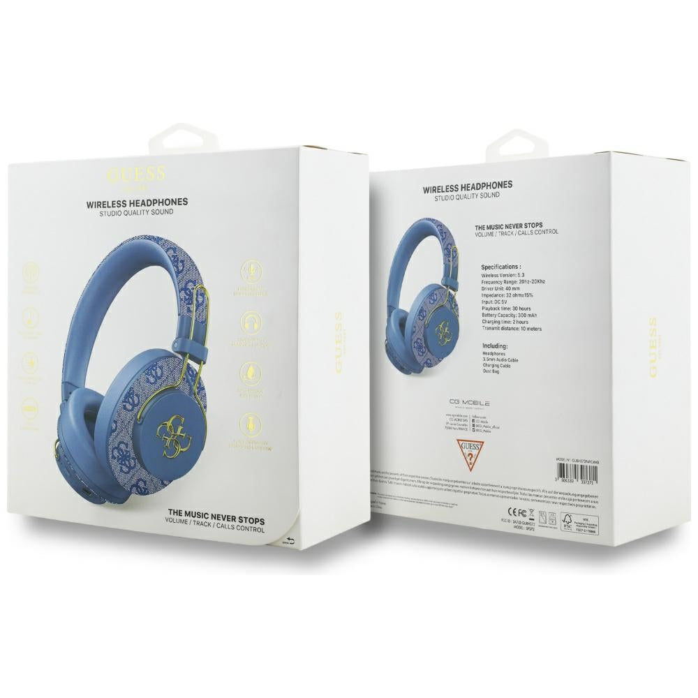 Handsfree Bluetooth Guess 4G Metal Logo, A2DP, Plavi