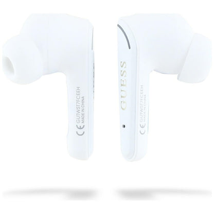 Handsfree Bluetooth Guess Flat Classic Logo Electroplated, TWS, Bijela