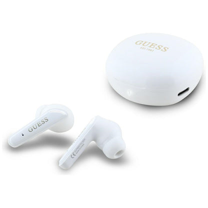 Handsfree Bluetooth Guess Flat Classic Logo Electroplated, TWS, Bijela