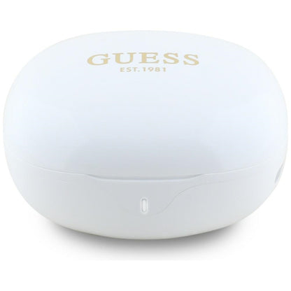 Handsfree Bluetooth Guess Flat Classic Logo Electroplated, TWS, Bijela