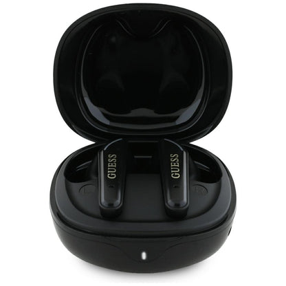 Handsfree Bluetooth Guess Flat Classic Logo Electroplated, TWS, Crni