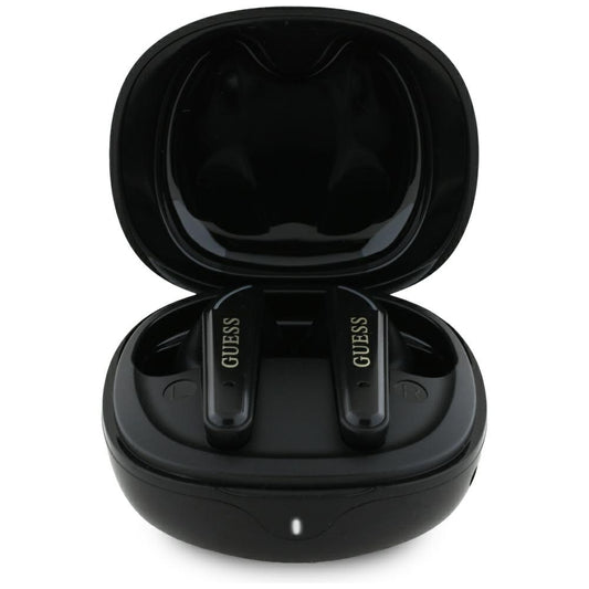 Handsfree Bluetooth Guess Flat Classic Logo Electroplated, TWS, Crni