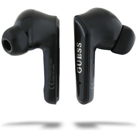 Handsfree Bluetooth Guess Flat Classic Logo Electroplated, TWS, Crni