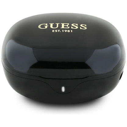 Handsfree Bluetooth Guess Flat Classic Logo Electroplated, TWS, Crni