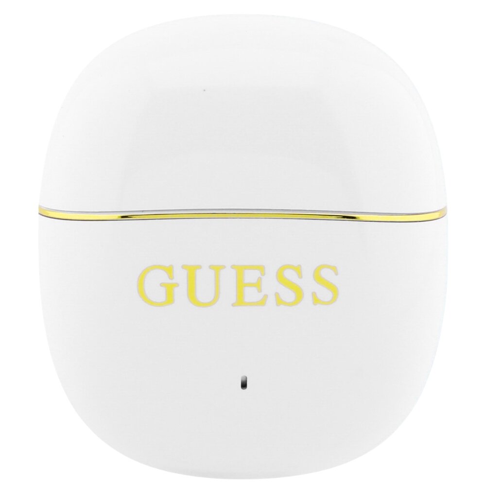 Handsfree Bluetooth Guess Glossy Gold Line Classic, TWS, Bijela