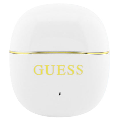 Handsfree Bluetooth Guess Glossy Gold Line Classic, TWS, Bijela