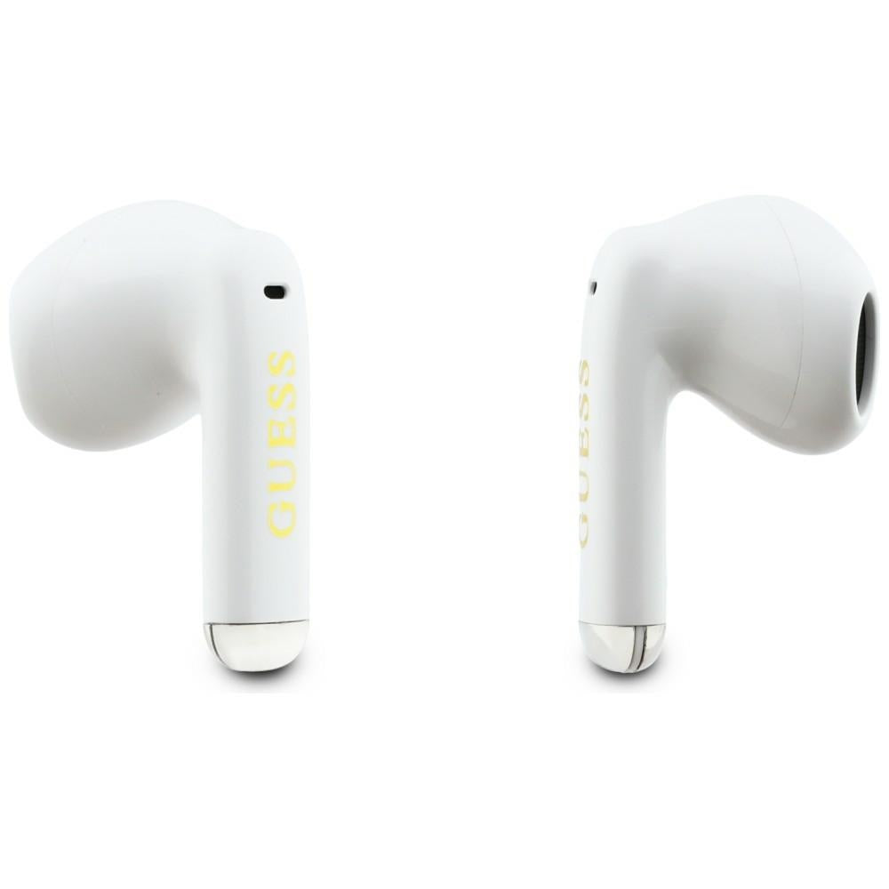 Handsfree Bluetooth Guess Glossy Gold Line Classic, TWS, Bijela