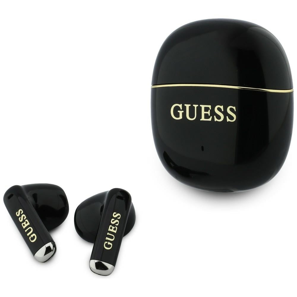 Handsfree Bluetooth Guess Glossy Gold Line Classic, TWS, Crna