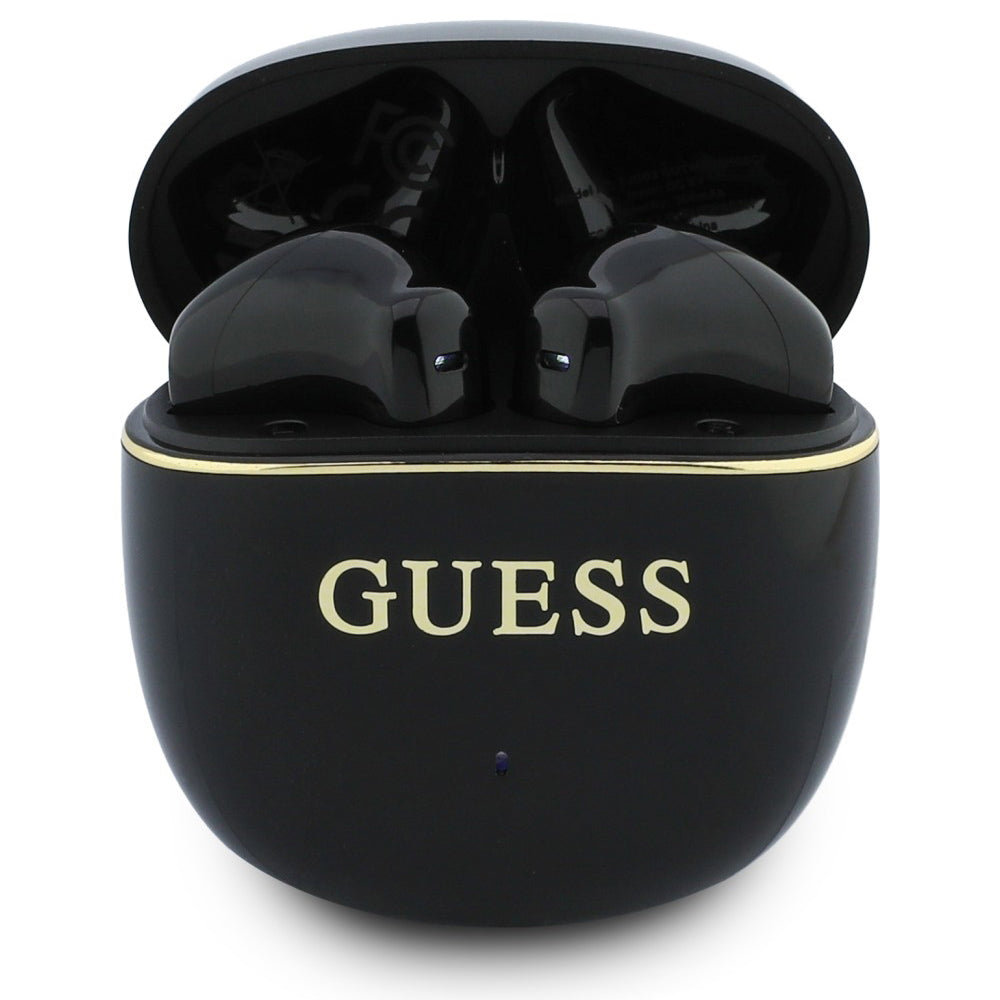 Handsfree Bluetooth Guess Glossy Gold Line Classic, TWS, Crna