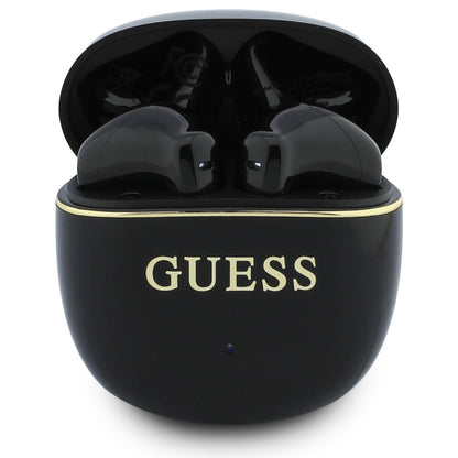 Handsfree Bluetooth Guess Glossy Gold Line Classic, TWS, Crna