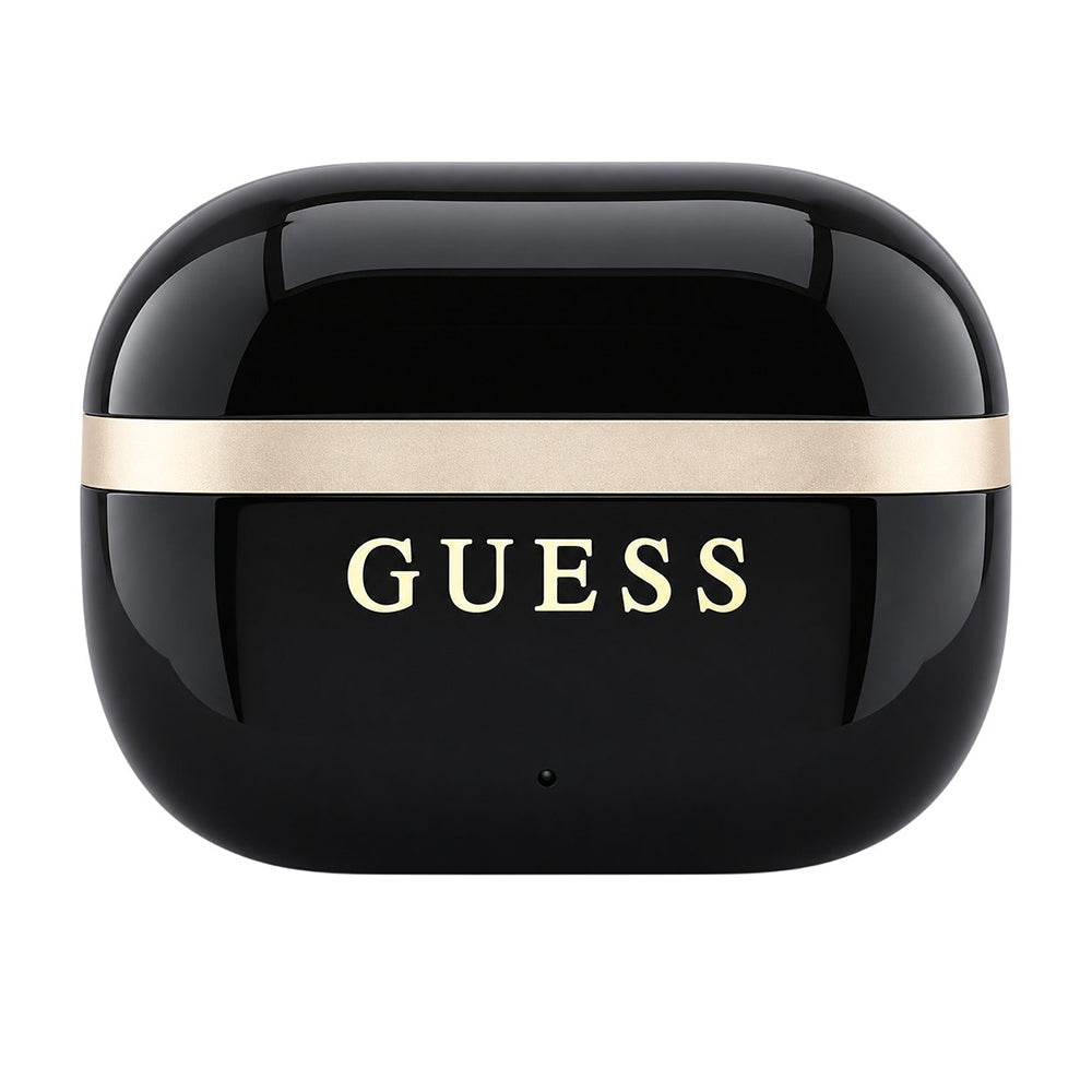 Bluetooth slušalice Guess Glossy Gold Line Printed Classic Logo, TWS, crne