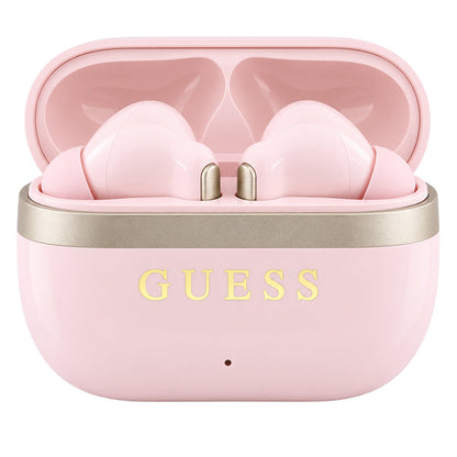 Bluetooth handsfree Guess Glossy Gold Line Printed Classic Logo, TWS, ružičaste boje