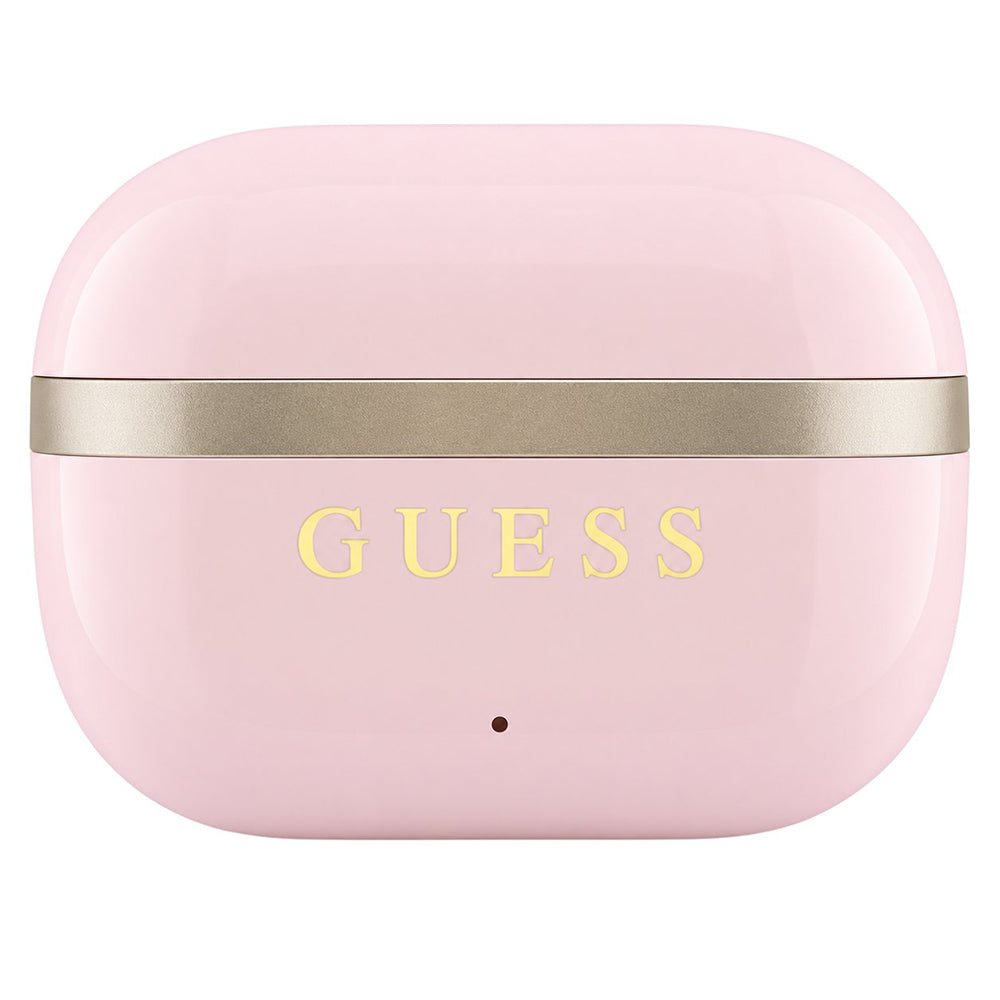 Bluetooth handsfree Guess Glossy Gold Line Printed Classic Logo, TWS, ružičaste boje