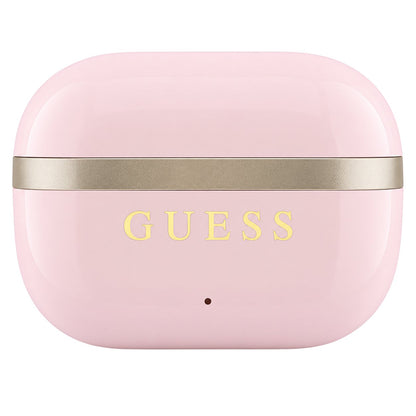Bluetooth handsfree Guess Glossy Gold Line Printed Classic Logo, TWS, ružičaste boje