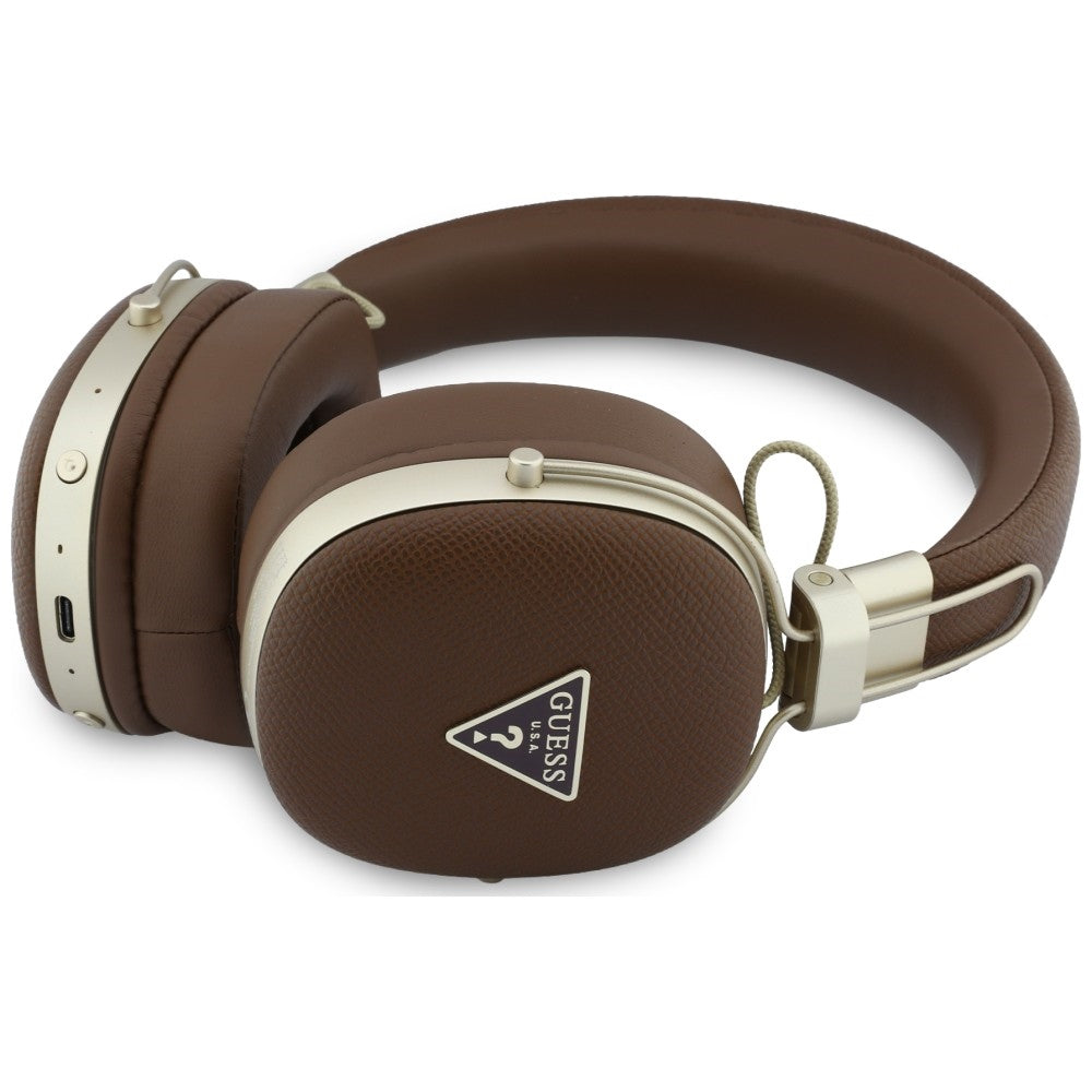 Handsfree Bluetooth Guess Grained Triangle Logo, A2DP, Smeđa