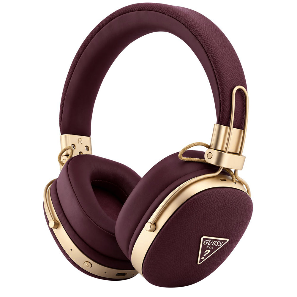 Bluetooth slušalice Guess Grained Triangle Logo, A2DP, bordo