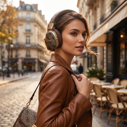 Handsfree Bluetooth Guess Metal 4G Script Logo, A2DP, Smeđa