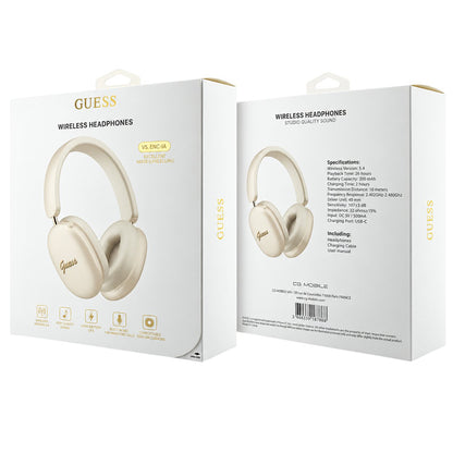 Bluetooth handsfree Guess Metal Script Logo, A2DP, bež
