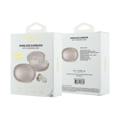 Handsfree Bluetooth Guess Metalic Finish Electropated Parts Classic, TWS, Ružičasta