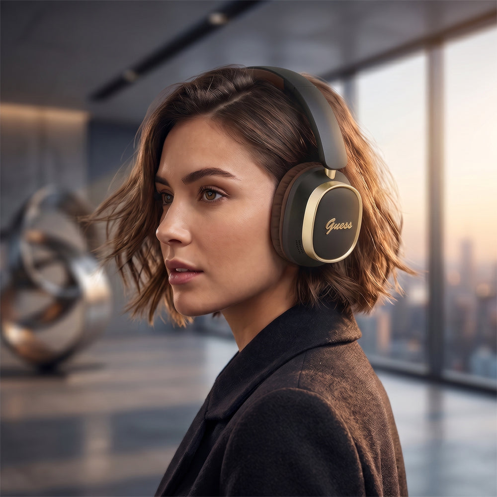 Handsfree Bluetooth Guess Pravokutni Metalni Script, A2DP, Bijela