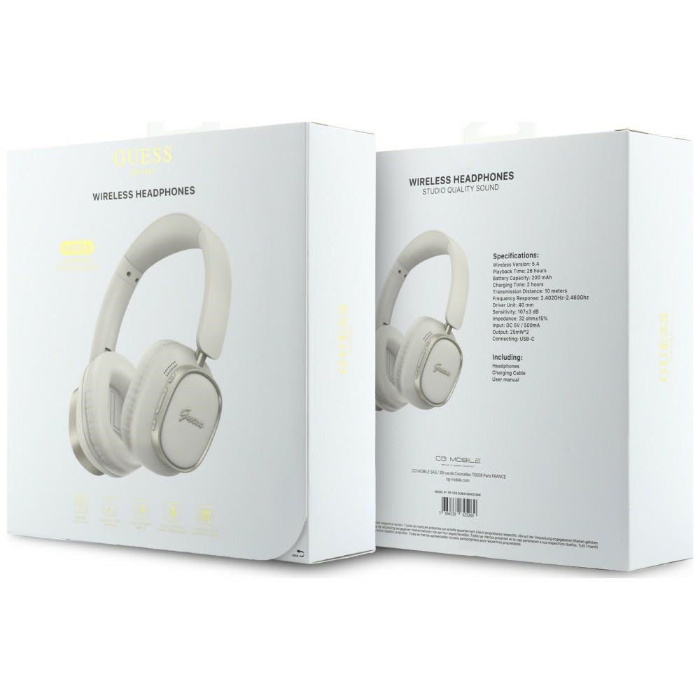 Handsfree Bluetooth Guess Pravokutni Metalni Script, A2DP, Bijela